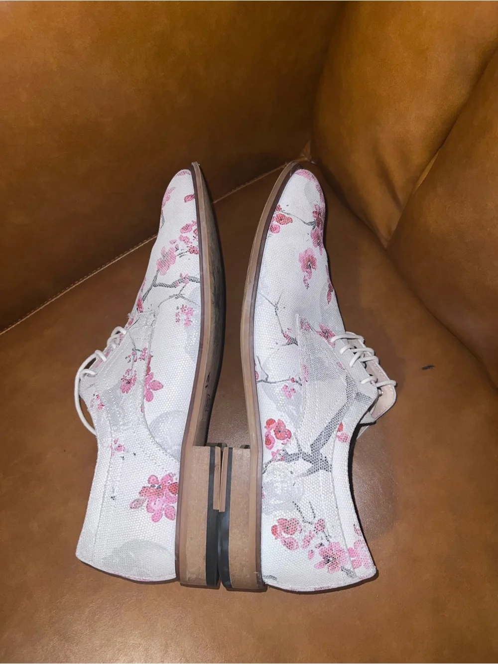 Stacy Adams Dandy White Floral/Skull Pattern oxfords men’s size 10M/ 10.5*